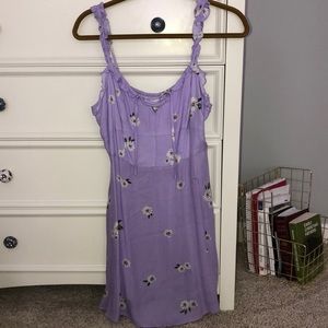 Purple floral short dress!